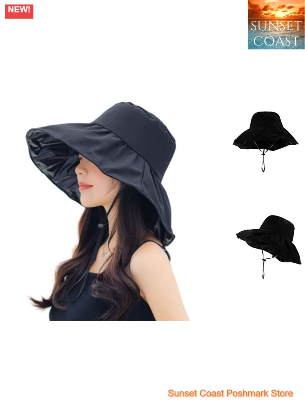Foldable UPF 50 Wide Brim Sun Hat with Chin Strap